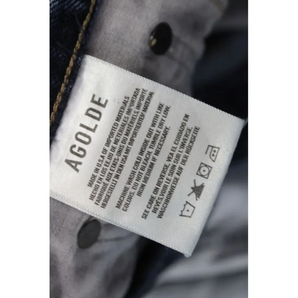 Agolde Womens Blue High Rise Straight Jeans Button Fly Size 23
